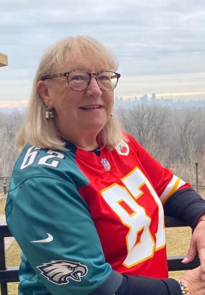 Mama Kelce Shows Off Super Bowl Outfit Supporting Both Sons