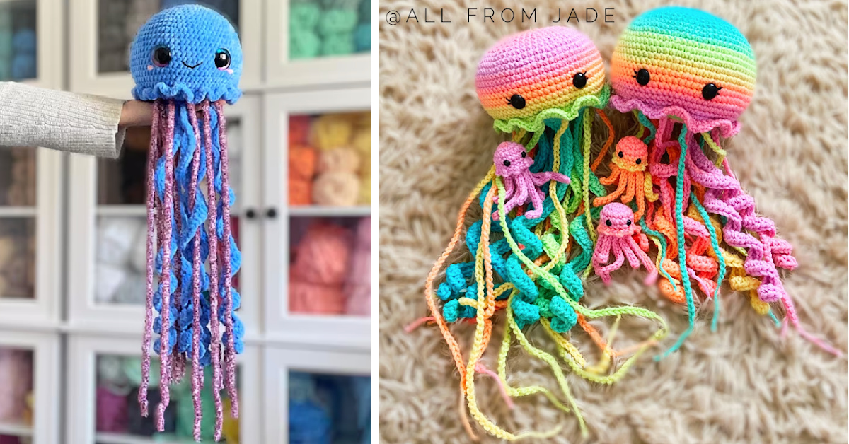 You Can Crochet An Adorable Rainbow-Colored Jellyfish, And It Even Has Babies