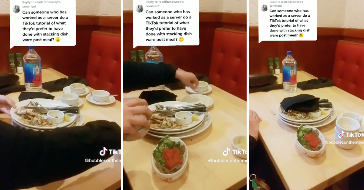 This Server Shows Exactly How Customers Should Clean Their Tables After Eating And It’s So Helpful