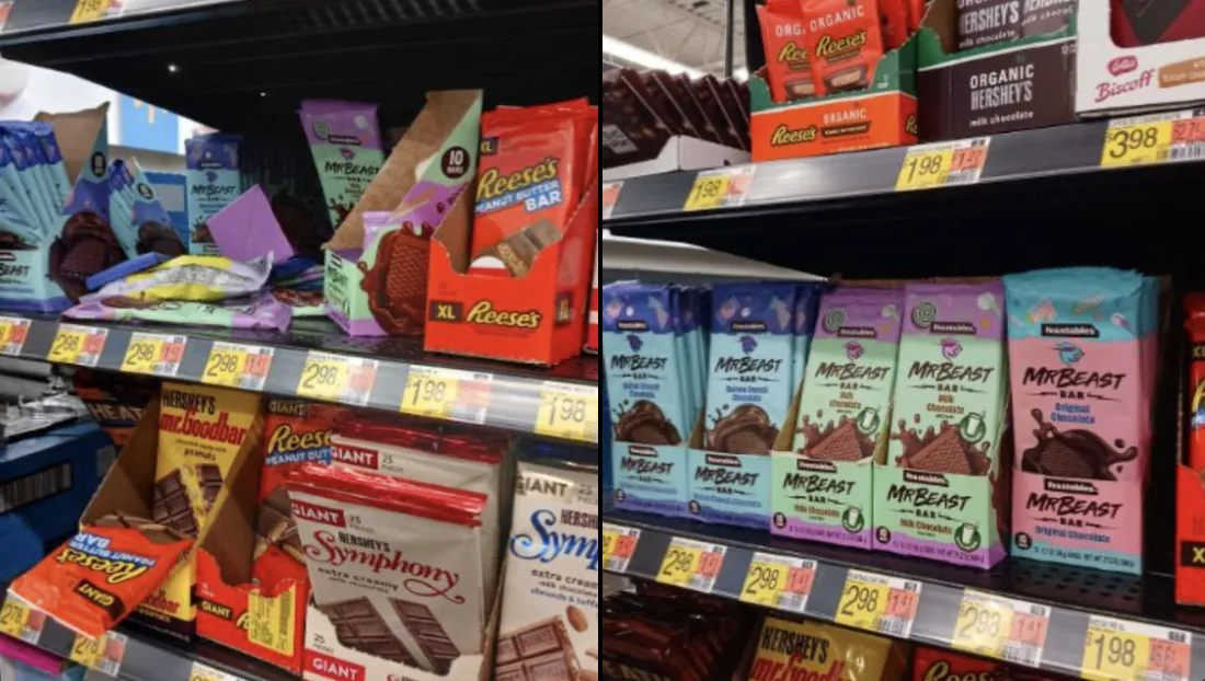 MrBeast's Fans Eagerly Cleaned Up His Walmart Candy Bar Displays. Why?