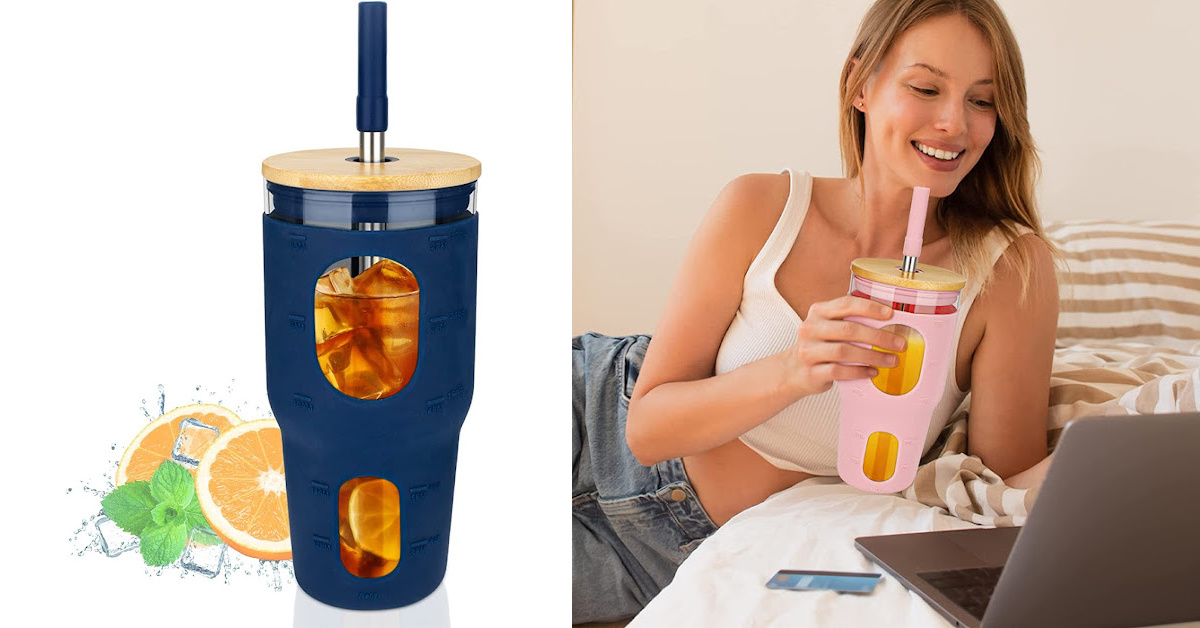 Move Over Yeti, These Large Glass Tumblers Are The Hot New Way to Hit Your Water Intake Goals