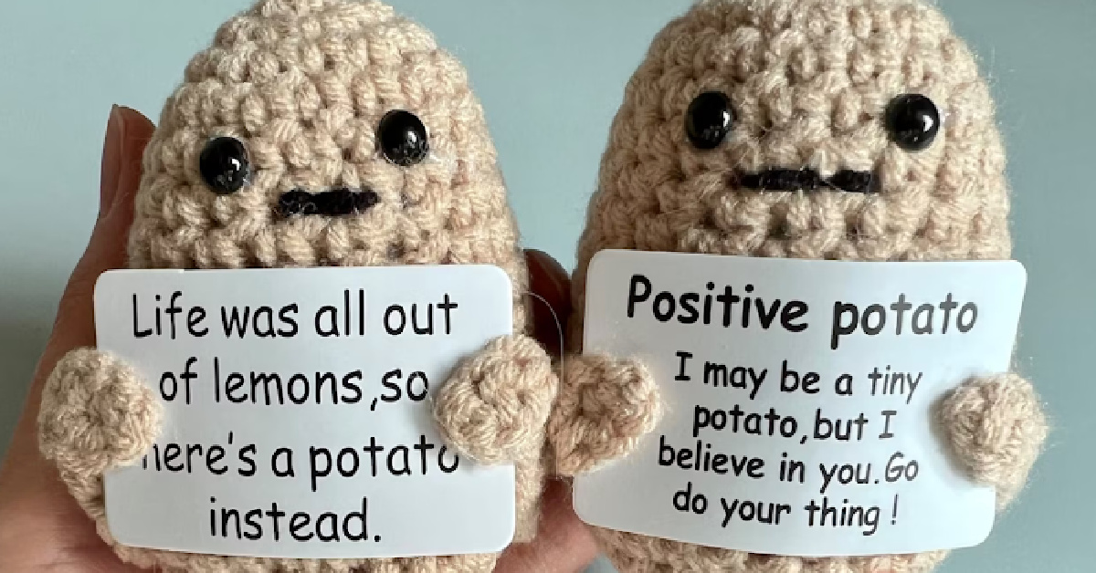 Positive Potato Emotional Support Potato Make Lemons Out of Lemonade  Encouraging Gift Crochet Positive Potato -  Israel