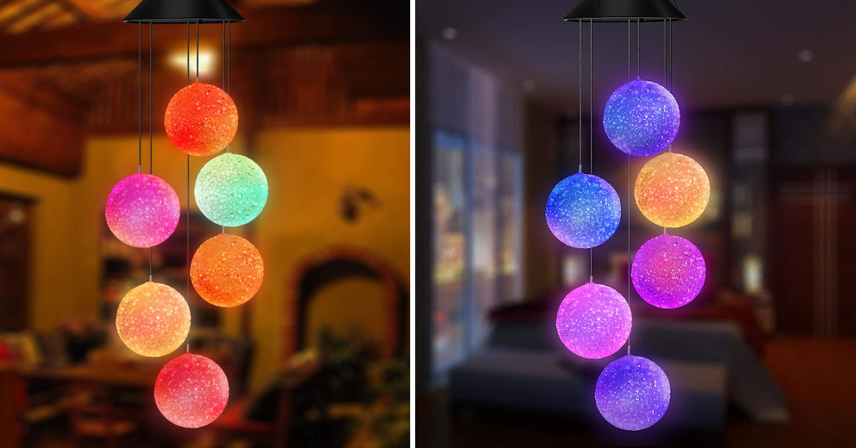 You Can Get These Solar-Powered Hanging Spiral Spinners That Change Colors