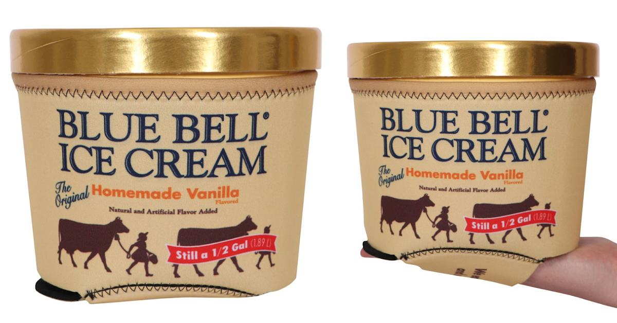 You Can Get A Koozie For Your Half-Gallon Of Blue Bell Ice Cream