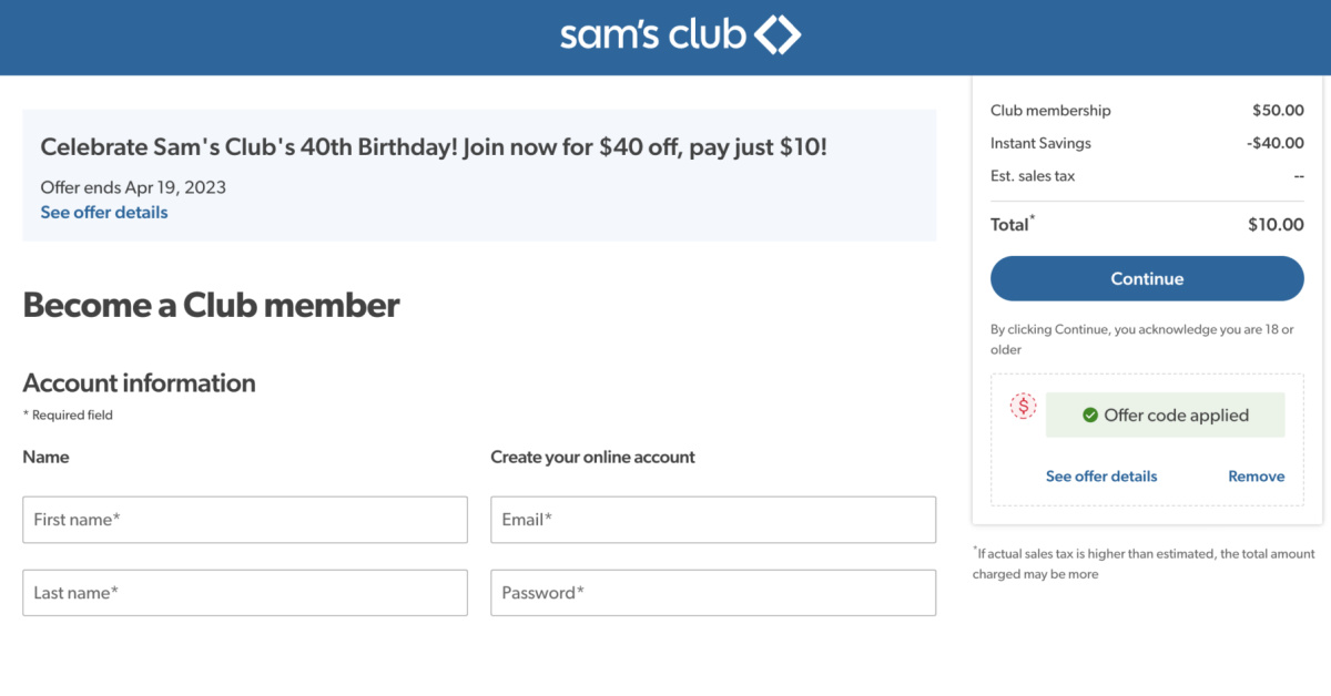 Sams Club Membership Deal 