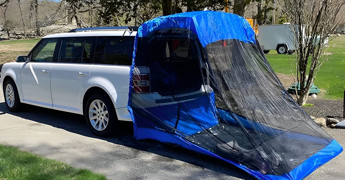 You Can Get A Tent That Easily Attaches to the Back of Your Car So You Can Literally Camp Anywhere