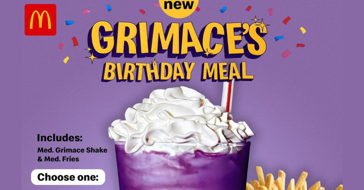 McDonald’s is Releasing A Special Grimace Birthday Meal That Comes with A Purple Shake