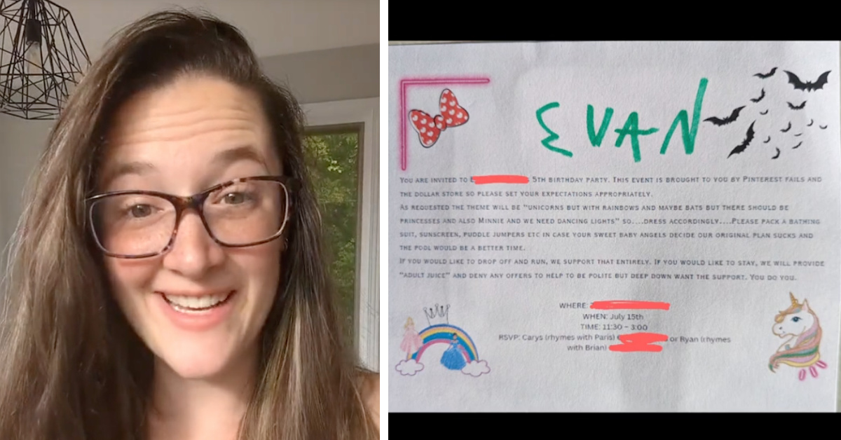 This Mom Sent Out A Brutally Honest Invite For Her Kids’ Birthday Party And She’s My Hero