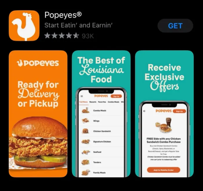 popeyes chicken app