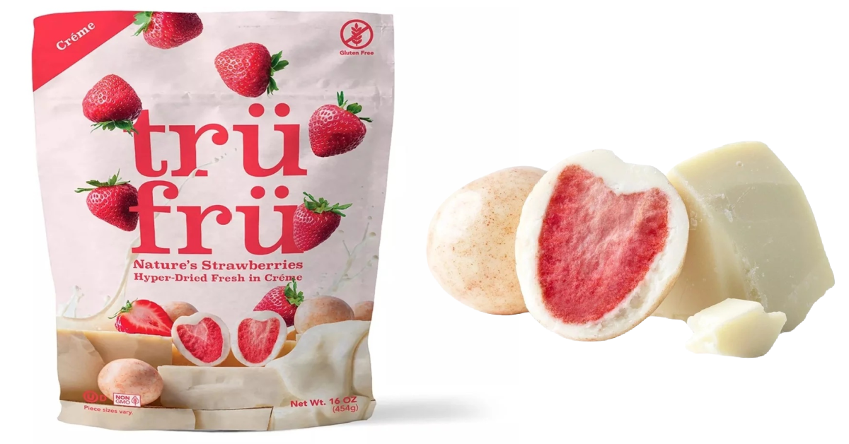 Tru Fru Just Released Real Dried Strawberries Coated in White Chocolate For The Ultimate Sweet Snack