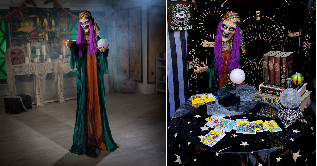 You Can Get A 6-Foot Animatronic Fortune Teller Witch That Will Put A Little Terror In Your Halloween