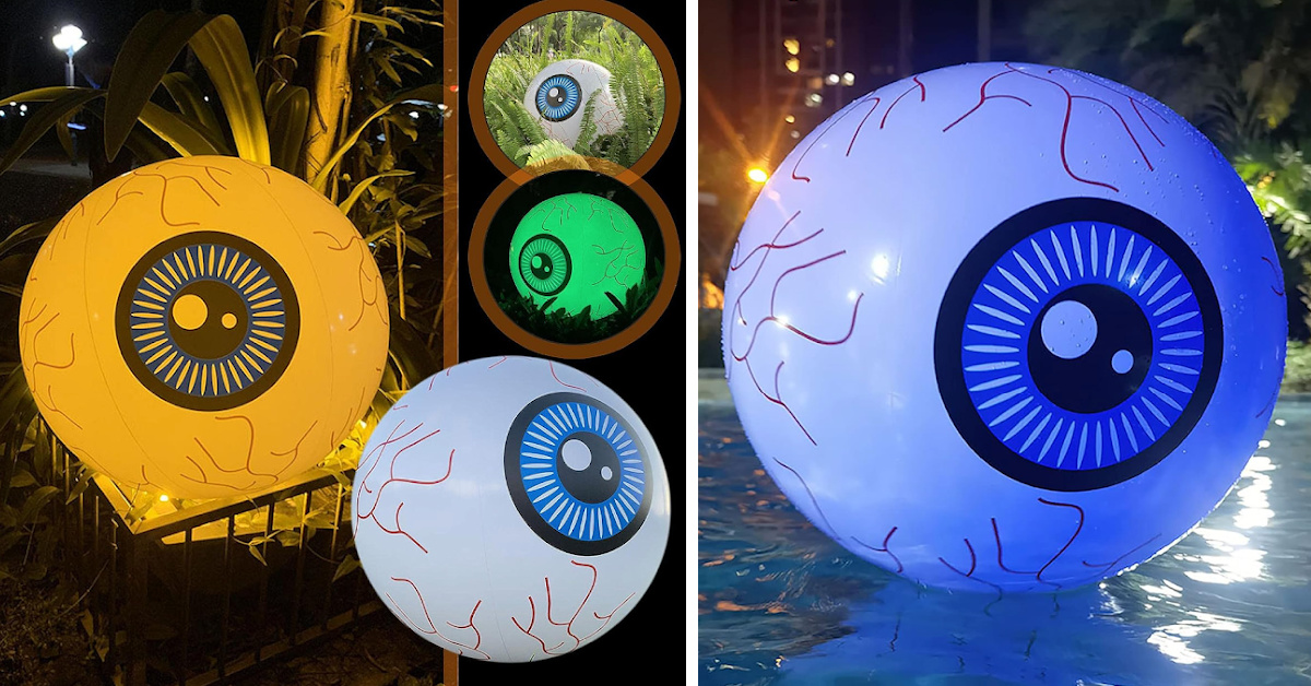 You Can Get Giant Glowing Inflatable Eyeballs To Put in Your Yard This Halloween