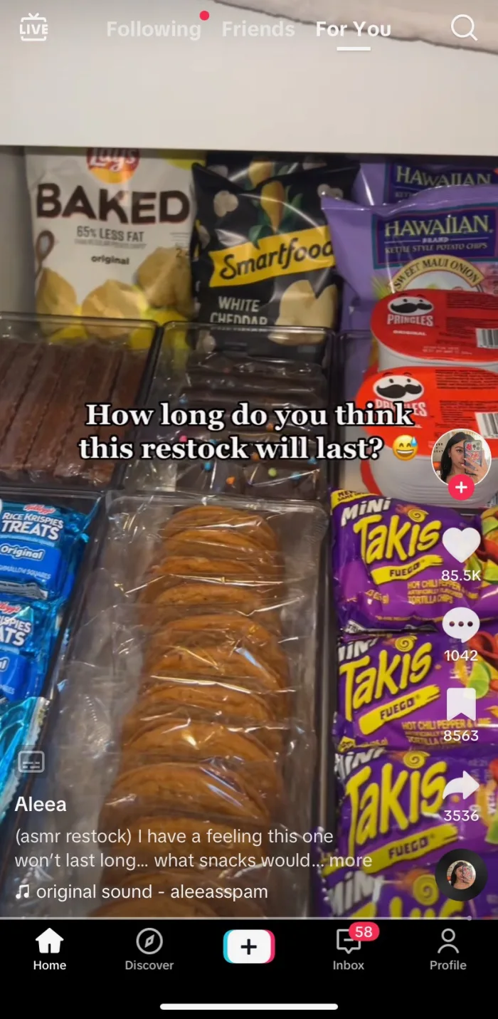 This Woman Has a Shocking Snack Drawer Under Her Bed And TikTok Is Upset