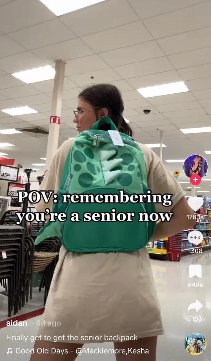 Seniors Are Wearing Kids' Backpacks To School This Year For A New Trend