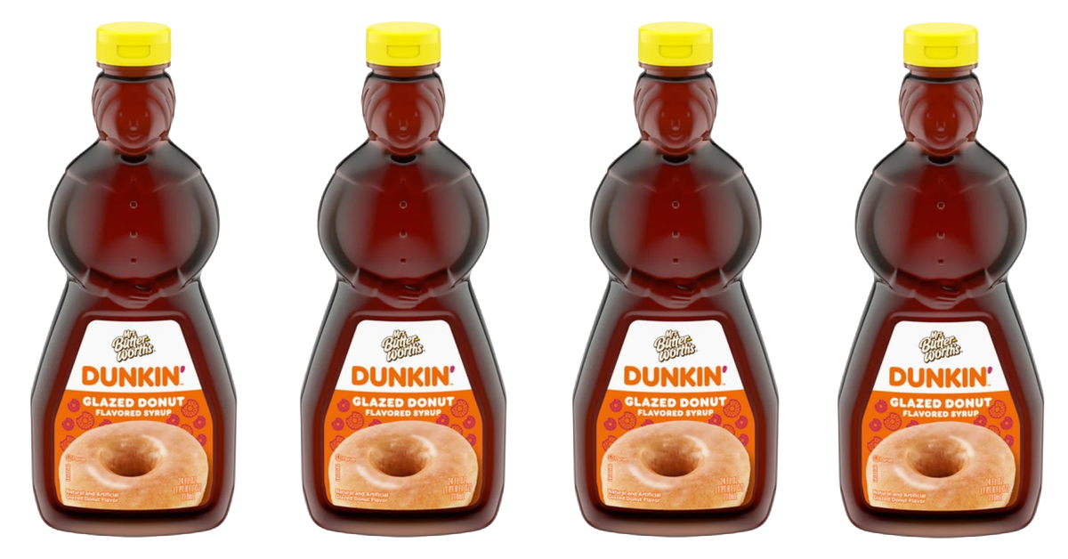 You Can Now Get Mrs. Butterworth’s Dunkin’ Glazed Donut Flavored Syrup to Make Your Morning Pancakes Extra Sweet 