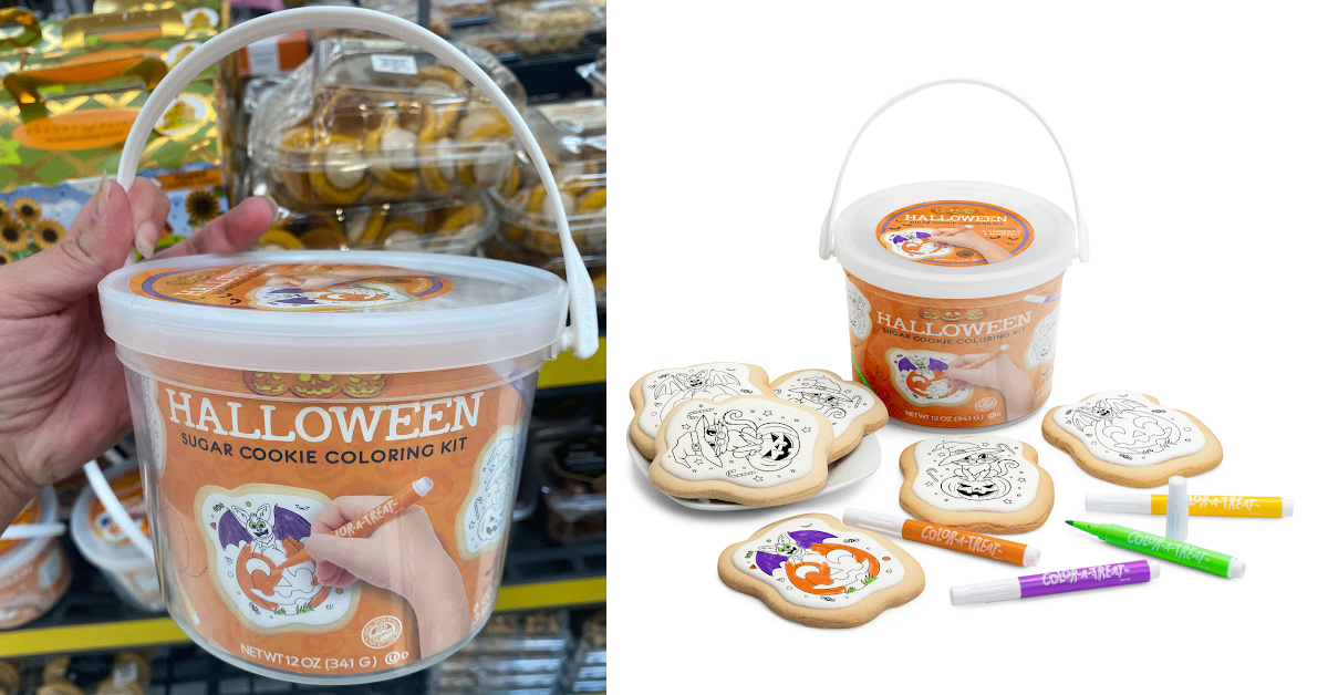 Halloween Cookies Decorating Kit Coloring Gift For Kids Food, 4 Jumbo  Cookies + 3 Edible Markers, Individually Wrapped