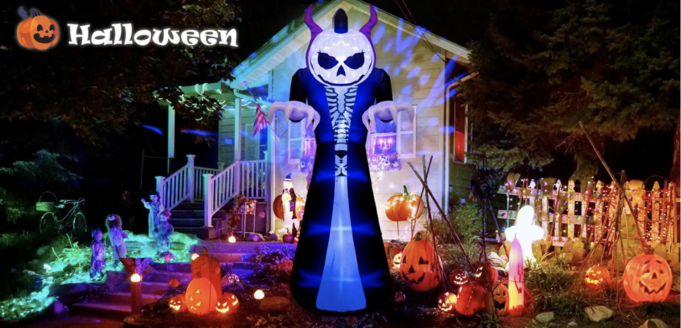 You Can Get A 10 Foot Inflatable Pumpkin Grim Reaper To Put in Your Yard for Halloween