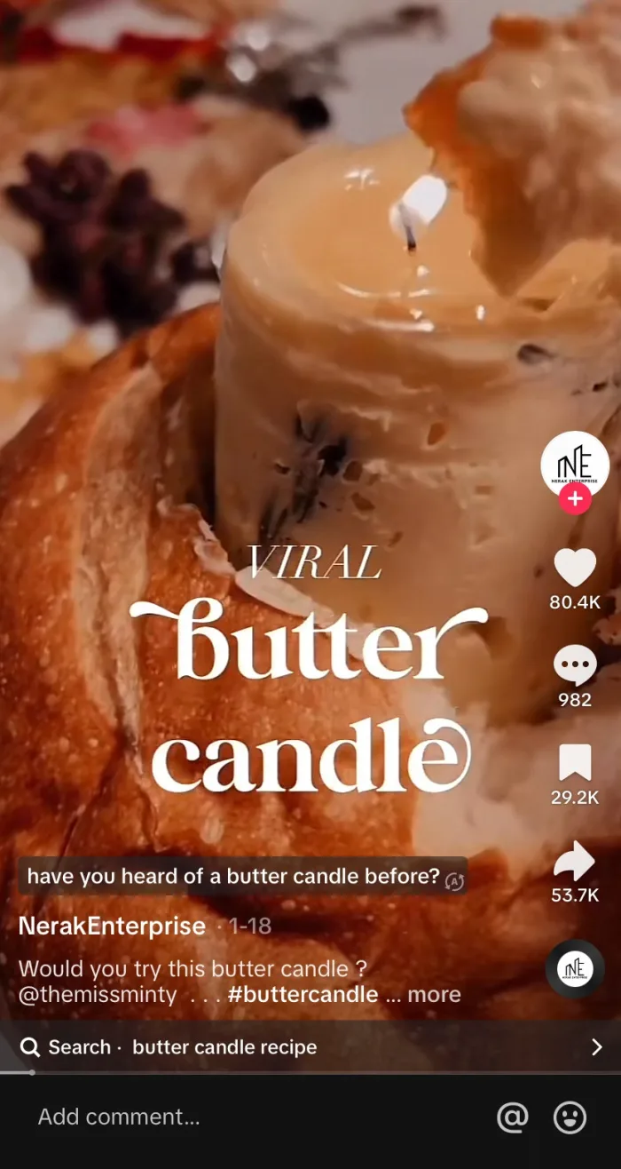 TikTok Is Making Candles Out Of Butter, But They Might Not