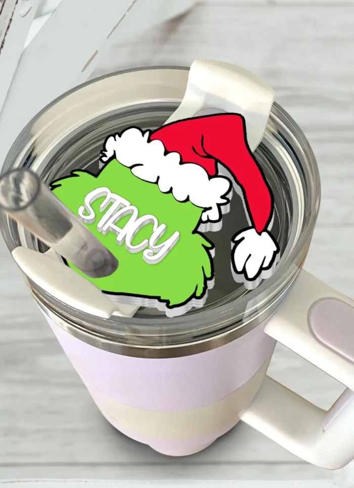 This Grinch Stanley Cup Name Plate Is The Perfect Holiday Accessory For  Your Favorite Tumbler
