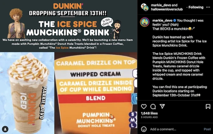 Dunkin' Will Soon Be Releasing a New Drink in Collaboration With Ice Spice