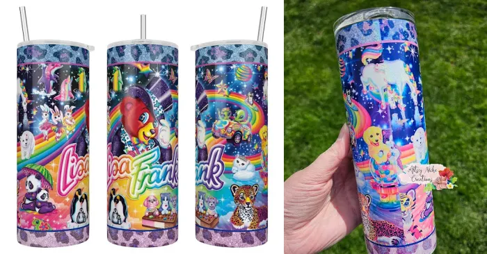 Lisa Frank kids flip top water bottle – Happy at Home Creations