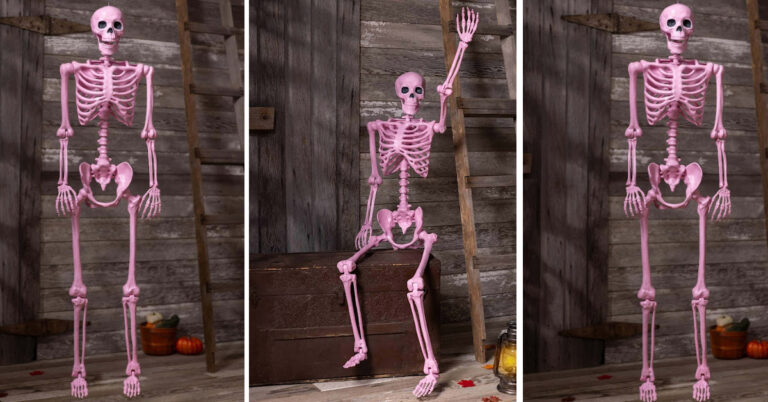 You Can Get A 5-Foot Tall Pink Skeleton For Halloween And It’s Absolutely Boo-tiful