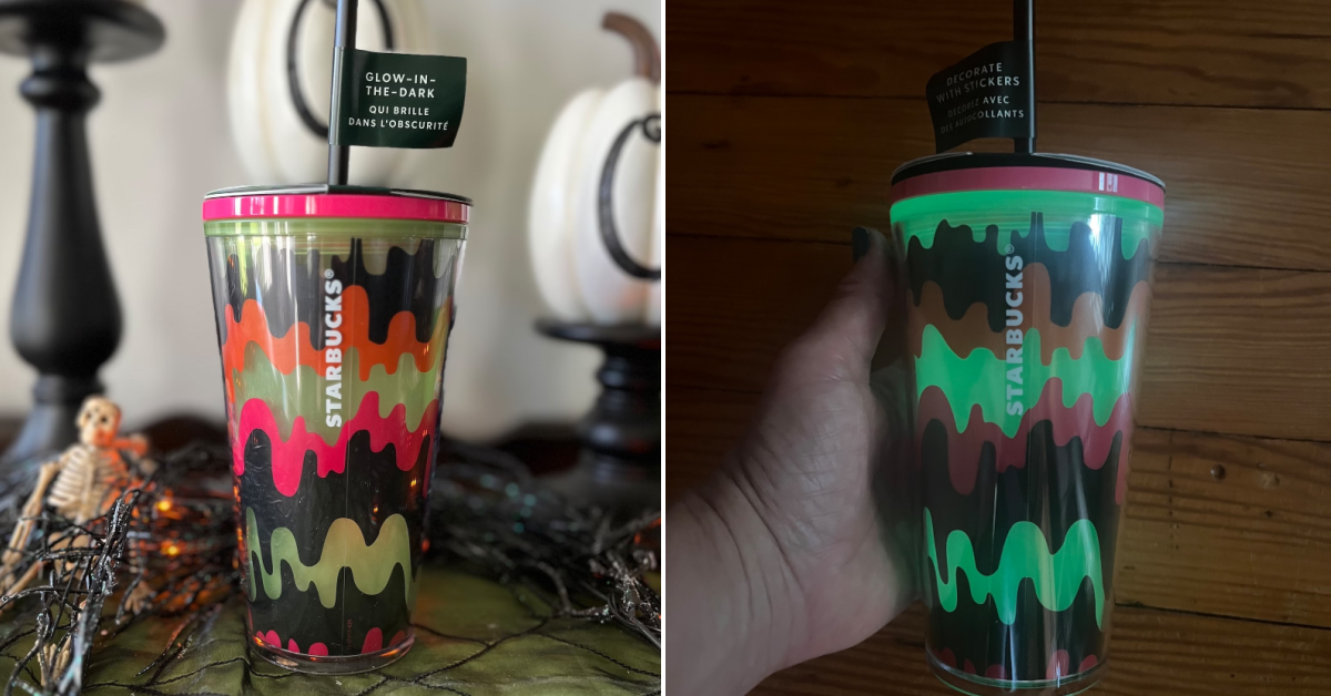 Starbucks is Selling A Glow-in-the-Dark Halloween Tumbler That Comes with Halloween Stickers You Put On Yourself