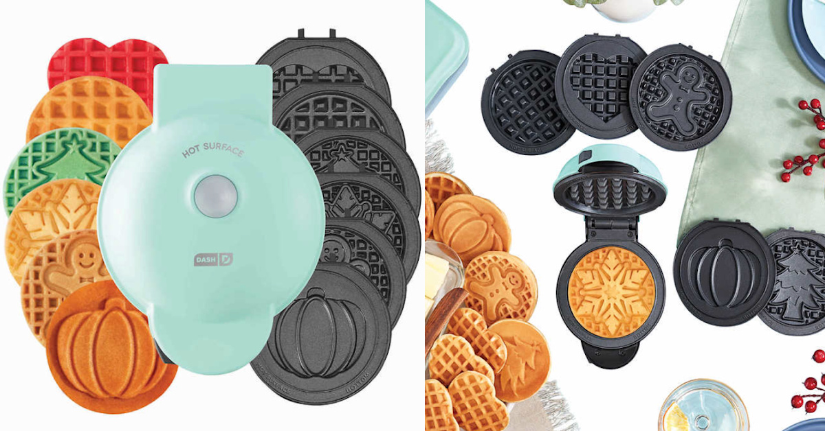 Costco is Selling A Mini Dash Waffle Maker That Comes With 6 Interchangeable Plates And We Are Here For It
