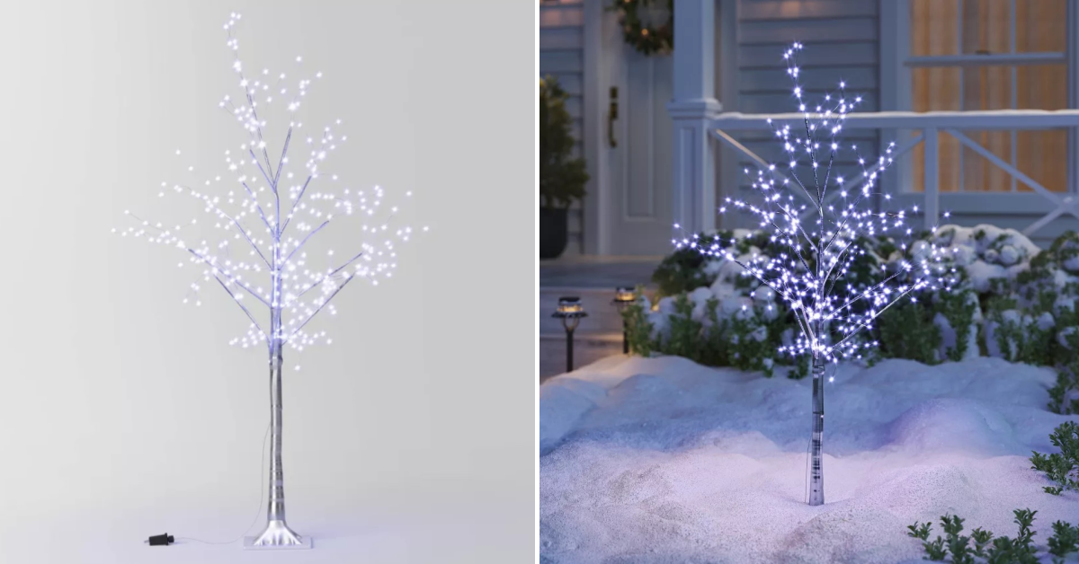 Target Is Selling an LED Silver Twig Tree You Can Put in Your Yard For The Holidays