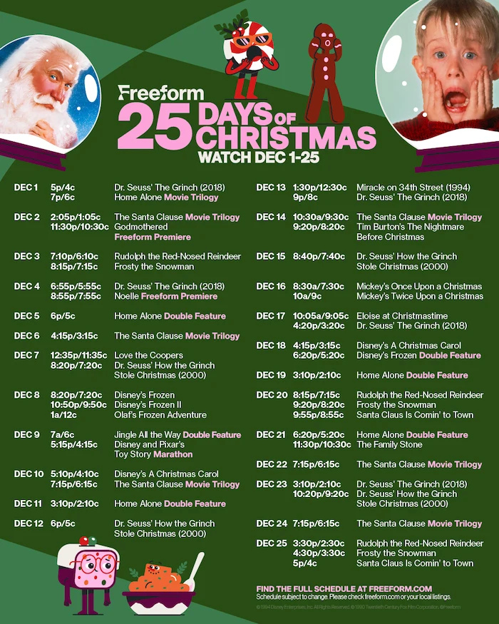 Freeform's "25 Days of Christmas" Movie Schedule Is Finally Here