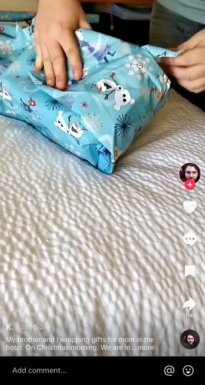 Part 2 of wrapping my brothers christmas gift! Should we put it in