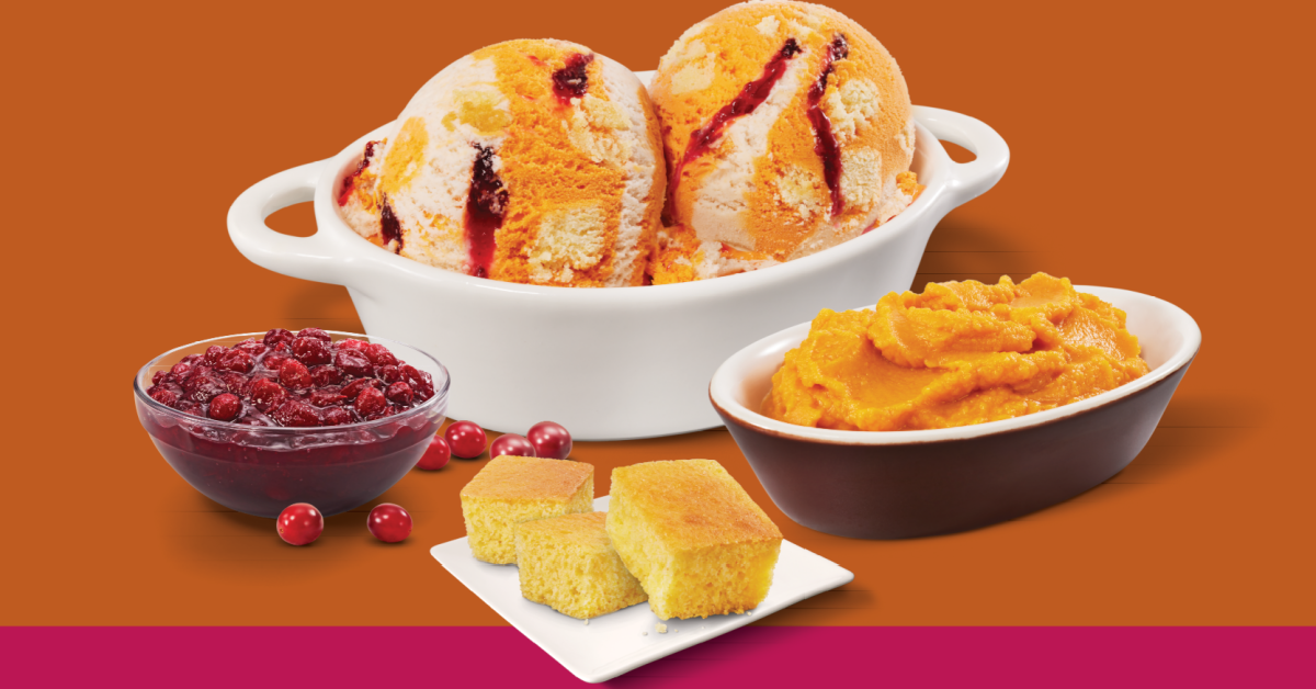 Baskin-Robbins’ New Ice Cream Flavor Is Inspired By Your Favorite Thanksgiving Dinner Sides