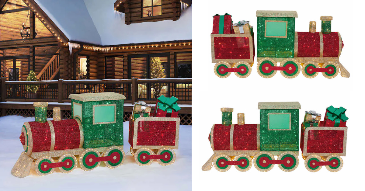 You Can Get A Twinkling Christmas Train You Can Put in Your Yard For The Holidays
