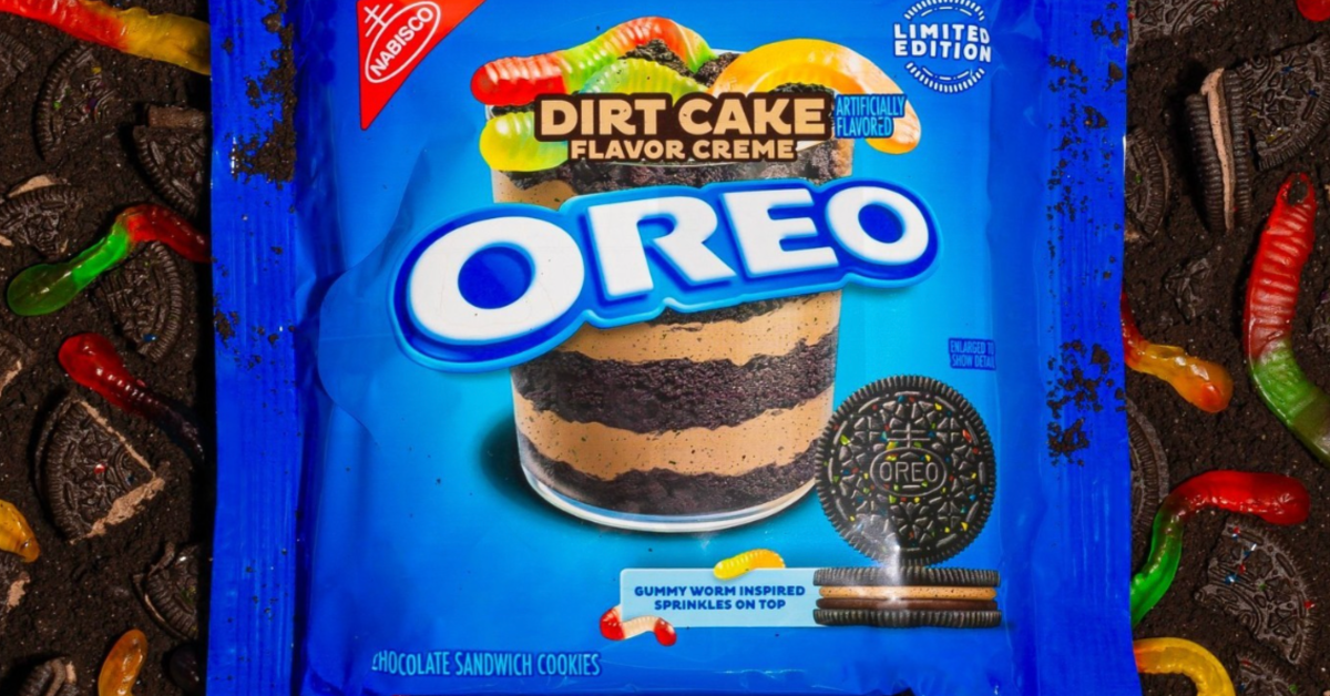 Oreo Is Releasing Dirt Cake Flavored Cookies With Gummy Worm Inspired Sprinkles