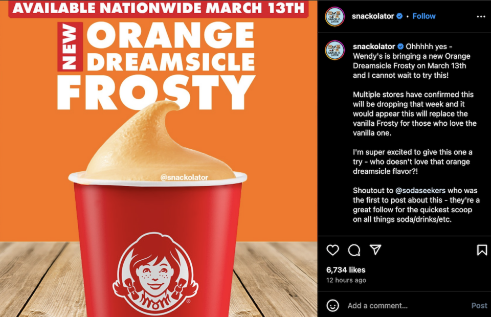 Wendy's Is Releasing an Orange Dreamsicle Frosty That Will Remind You